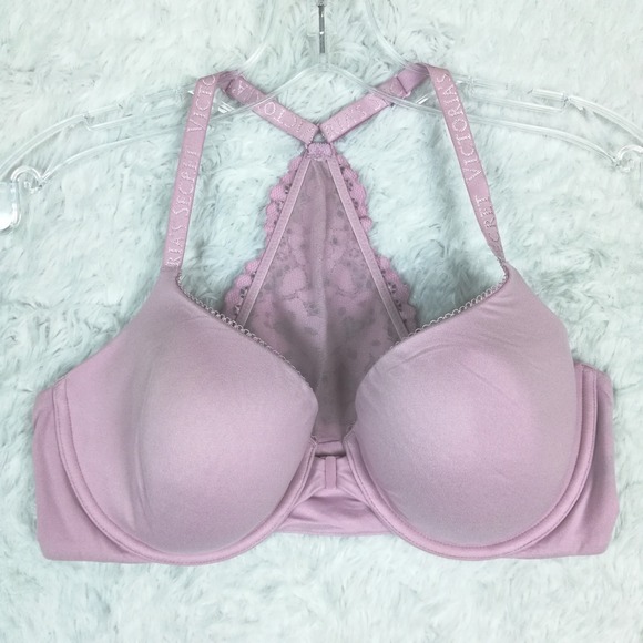 Victoria's Secret Womens Bra Racerback Demi Lavender Front Clasp Underwire 36D - Picture 1 of 7